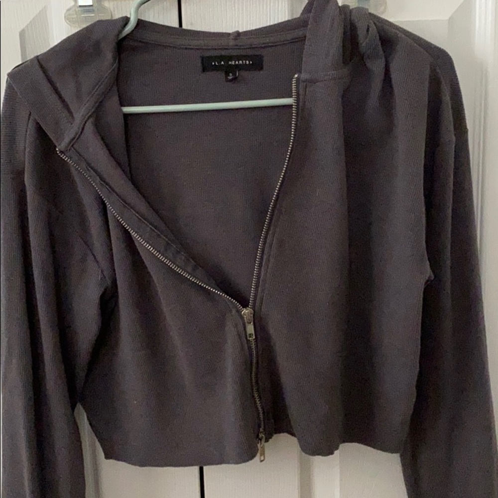 Grey cropped hoodie